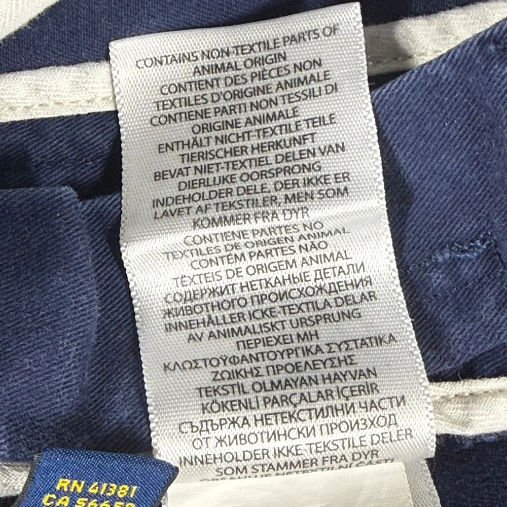 Polo Ralph Lauren Mens 34x30 Navy Blue Authentic Dungarees Straight Leg Pants